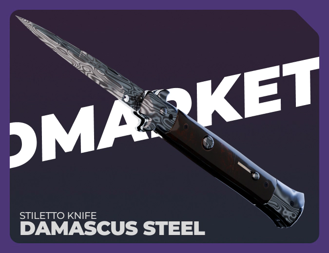 Stiletto Knife Damascus Steel