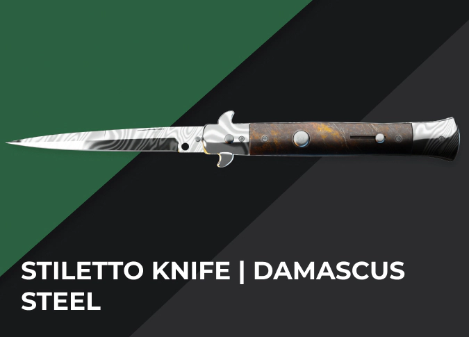 Stiletto Knife Damascus Steel