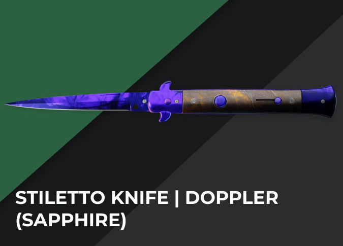 Stiletto Knife Doppler (Sapphire)