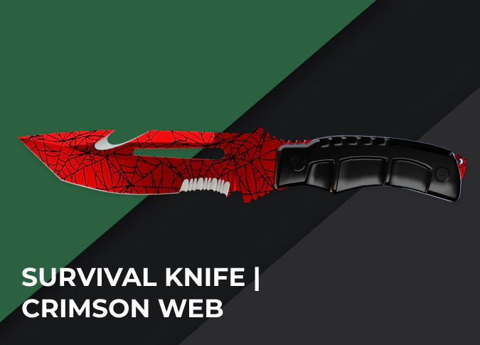 Survival Knife Crimson Web