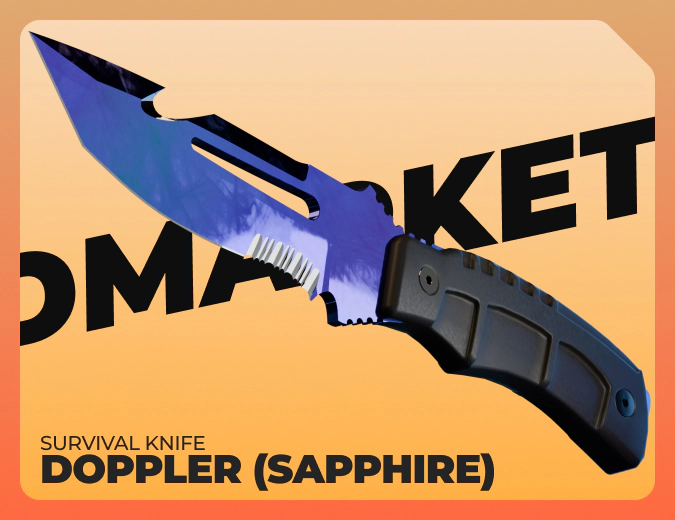 Survival Knife Doppler (Sapphire)