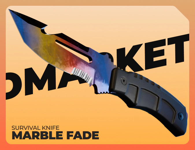 Survival Knife Marble Fade