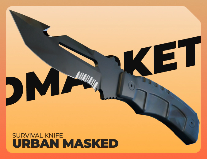 Survival Knife Urban Masked
