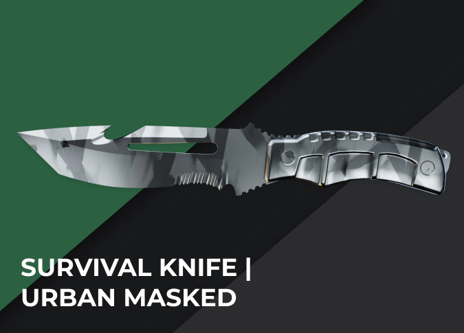 Survival Knife Urban Masked