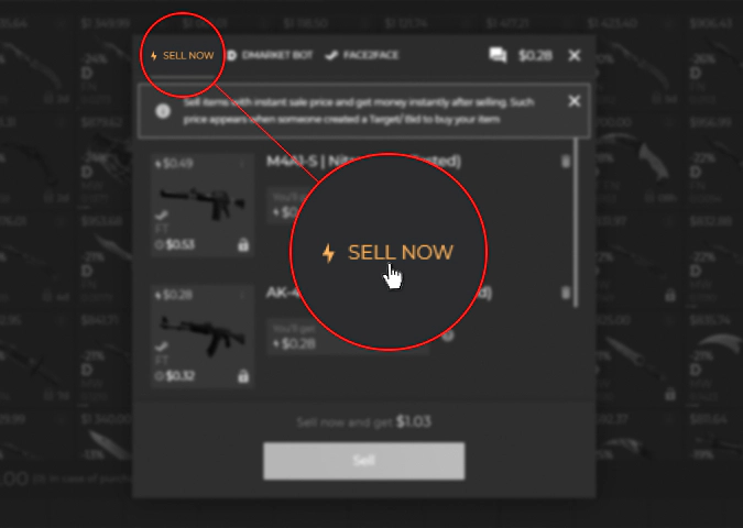 SELL NOW on DMARKET