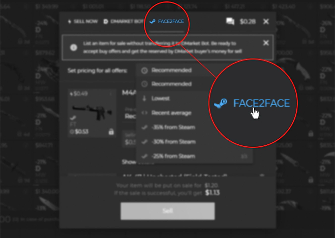 F2F selling on DMarket