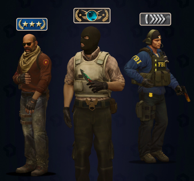 cs2 agents with different ranks