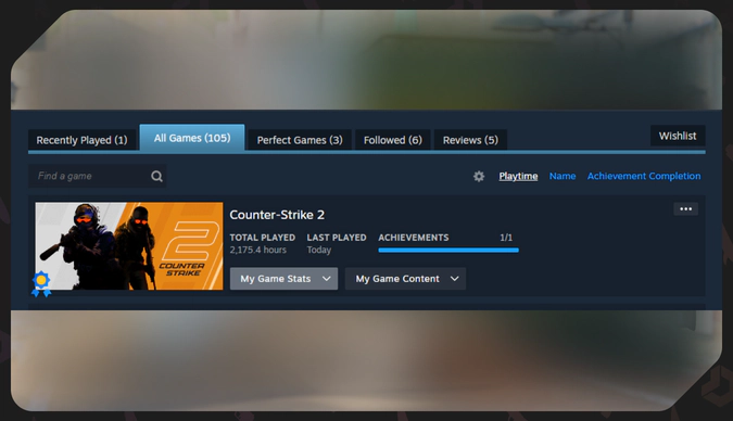 my game stats in cs2