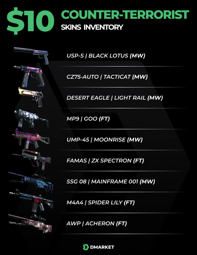 Counter-terrorist CS2 inventory worth $10