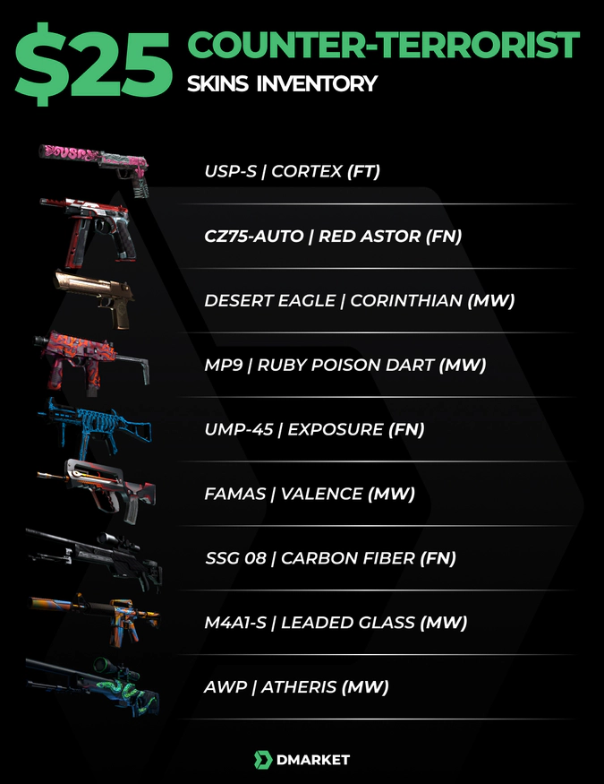 Counter-terrorist CS2 inventory worth $25