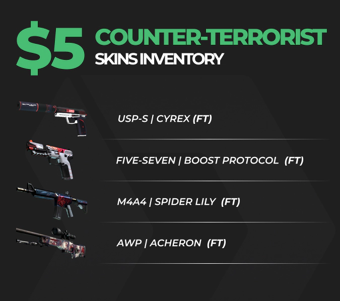 Counter-terrorist CS2 inventory worth $5