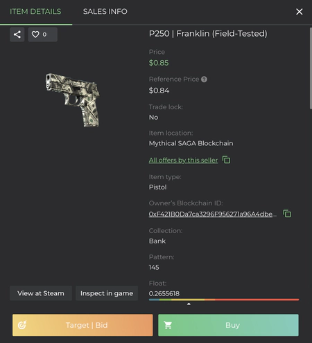 cs2 skin float on DMarket