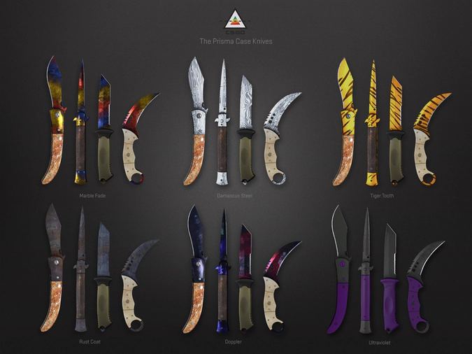 The Prisma Case Knives CS:GO