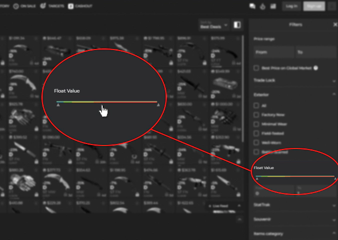 DMarket Float filter