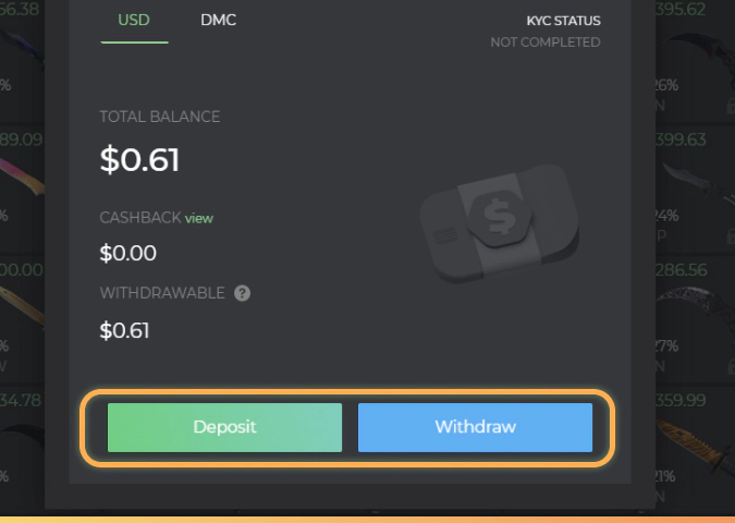 Deposit/Withdraw on DMarket