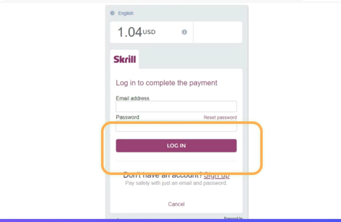 Skrill log in