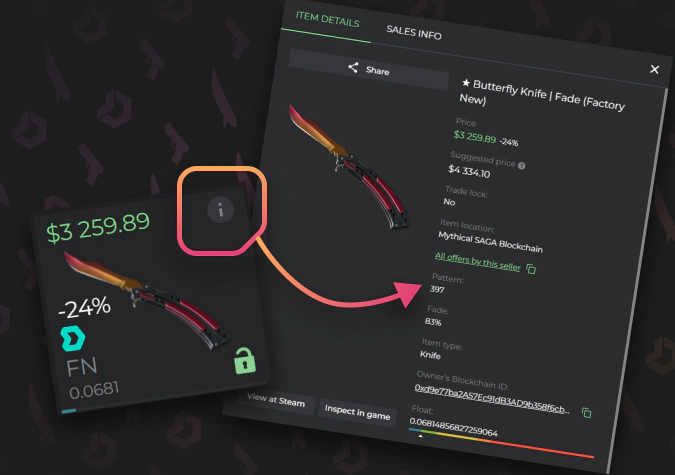 check fade pattern on DMarket