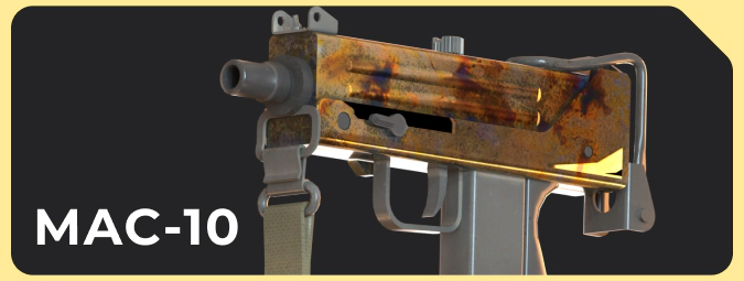 MAC-10 Case Hardened Gold Gem