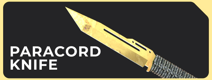 Paracord Knife Case Hardened Gold Gem