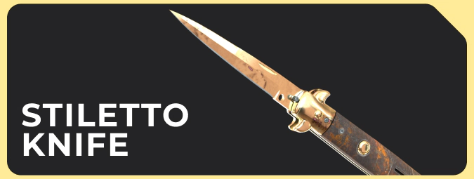 Stiletto Knife Case Hardened Gold Gem