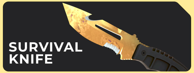Survival Knife Case Hardened Gold Gem