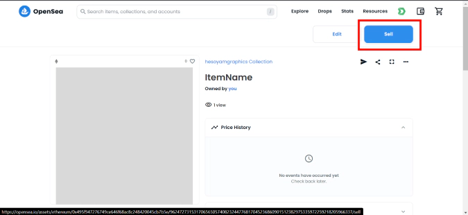 opensea sell nft
