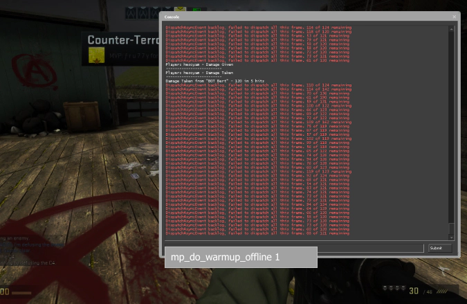 mp_do_warmup_offline 1 command in CS:GO
