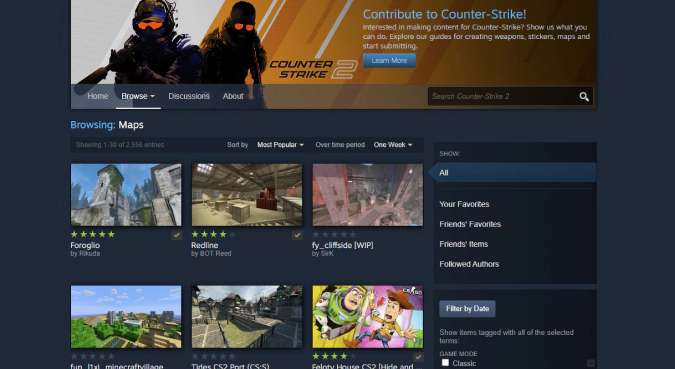 cs2 workshop maps on Steam