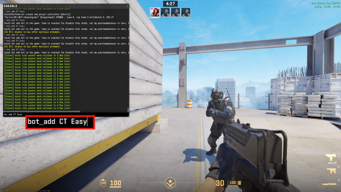 bot add CT Easy command in cs2