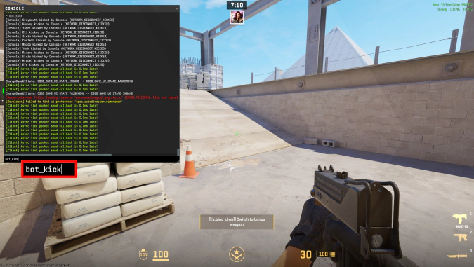 bot_kick command in cs2