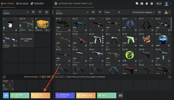 Sell Skins Now on DMarket