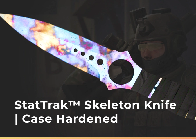 StatTrak™ Skeleton Knife | Case Hardened