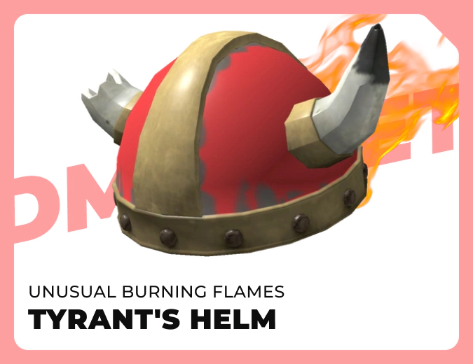 Unusual Burning Flames Tyrant's Helm