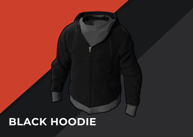 Black Hoodie in Rust