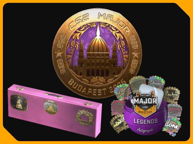 Budapest Major Coins and tournament stickers