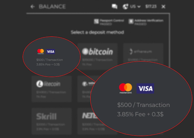 deposit methods on DMarket