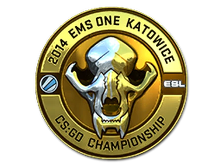 Sticker | Gold ESL Skull (Foil) | Katowice 2014 image