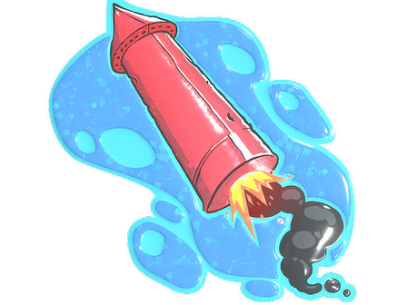 Sticker | Big Red Rocket (Glitter) image