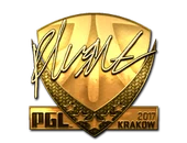 Sticker | flusha (Gold) | Krakow 2017 image