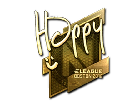 Sticker | Happy (Gold) | Boston 2018 image