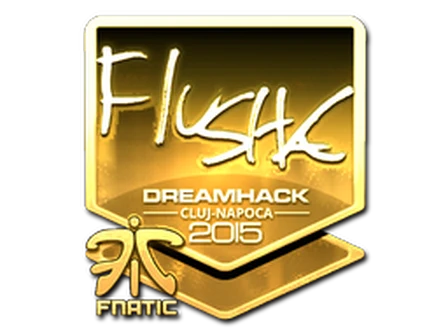 Sticker | flusha (Gold) | Cluj-Napoca 2015 image