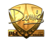 Sticker | dennis (Gold) | Krakow 2017 image