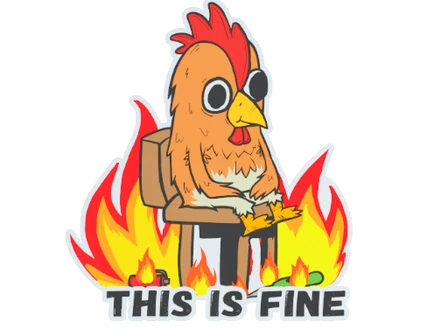 Sticker | This Is Fine (Chicken) image