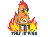Sticker | This Is Fine (Chicken) image