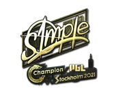 Sticker | s1mple (Gold) | Stockholm 2021 image