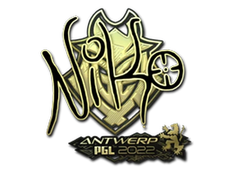 Sticker | NiKo (Gold) | Antwerp 2022 image