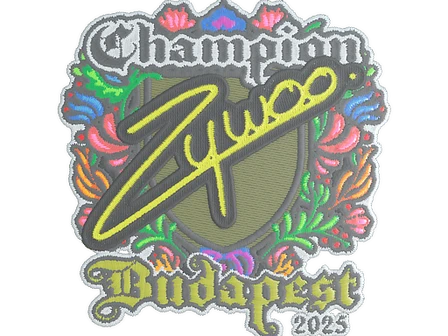 Sticker | ZywOo (Embroidered, Champion) | Budapest 2025 image