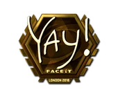 Sticker | yay (Gold) | London 2018 image