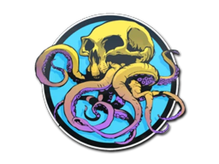 Sticker | Sunset Ocean Tentaskull image