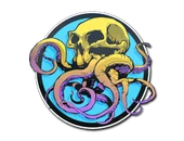 Sticker | Sunset Ocean Tentaskull image